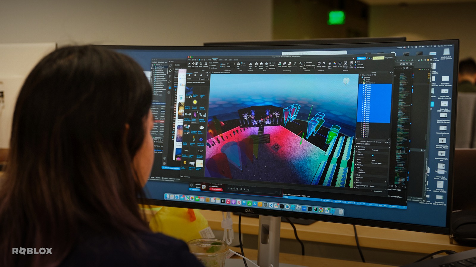 Roblox creator working in Studio used as editorial artwork for an AI game creation guide