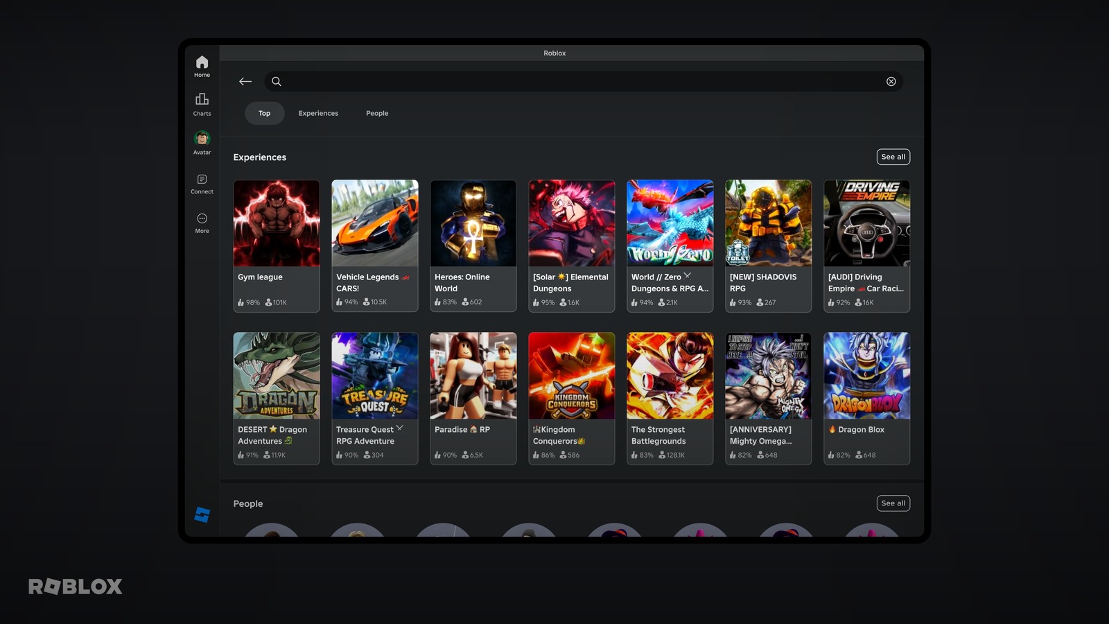 Roblox experience discovery grid used as editorial artwork for AI tool comparison